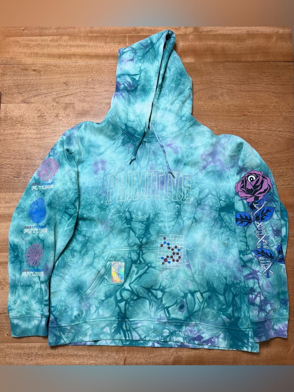 Primitive Spaced Hoodie Teal & Purple, Men’s Size 2XL [Skateboarding]